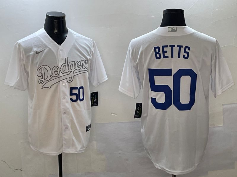 Men Los Angeles Dodgers 50 Betts White Fashion Edition Game 2025 Nike MLB Jersey style 11